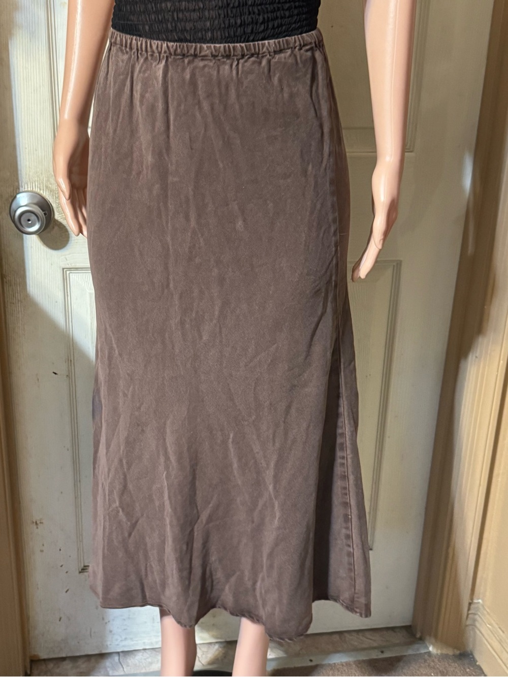 Pulp Women's walnut Maxi  tencel skirt M